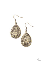 Load image into Gallery viewer, Mayan Mecca - Brass Earrings- Paparazzi Accessories