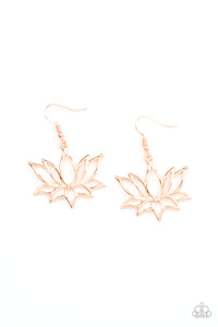 Lotus Ponds - Rose Gold Earrings- Paparazzi Accessories