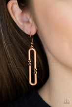 Load image into Gallery viewer, Linked and Synced - Copper Earrings- Paparazzi Accessories