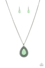 Load image into Gallery viewer, DROPLET Like Its Hot - Green and Silver Necklace- Paparazzi Accessories