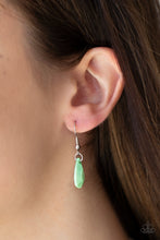 Load image into Gallery viewer, DROPLET Like Its Hot - Green and Silver Necklace- Paparazzi Accessories