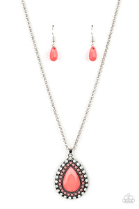 DROPLET Like Its Hot - Multicolored Silver Necklace- Paparazzi Accessories