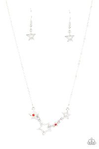 Proudly Patriotic - Red and Silver Necklace- Paparazzi Accessories