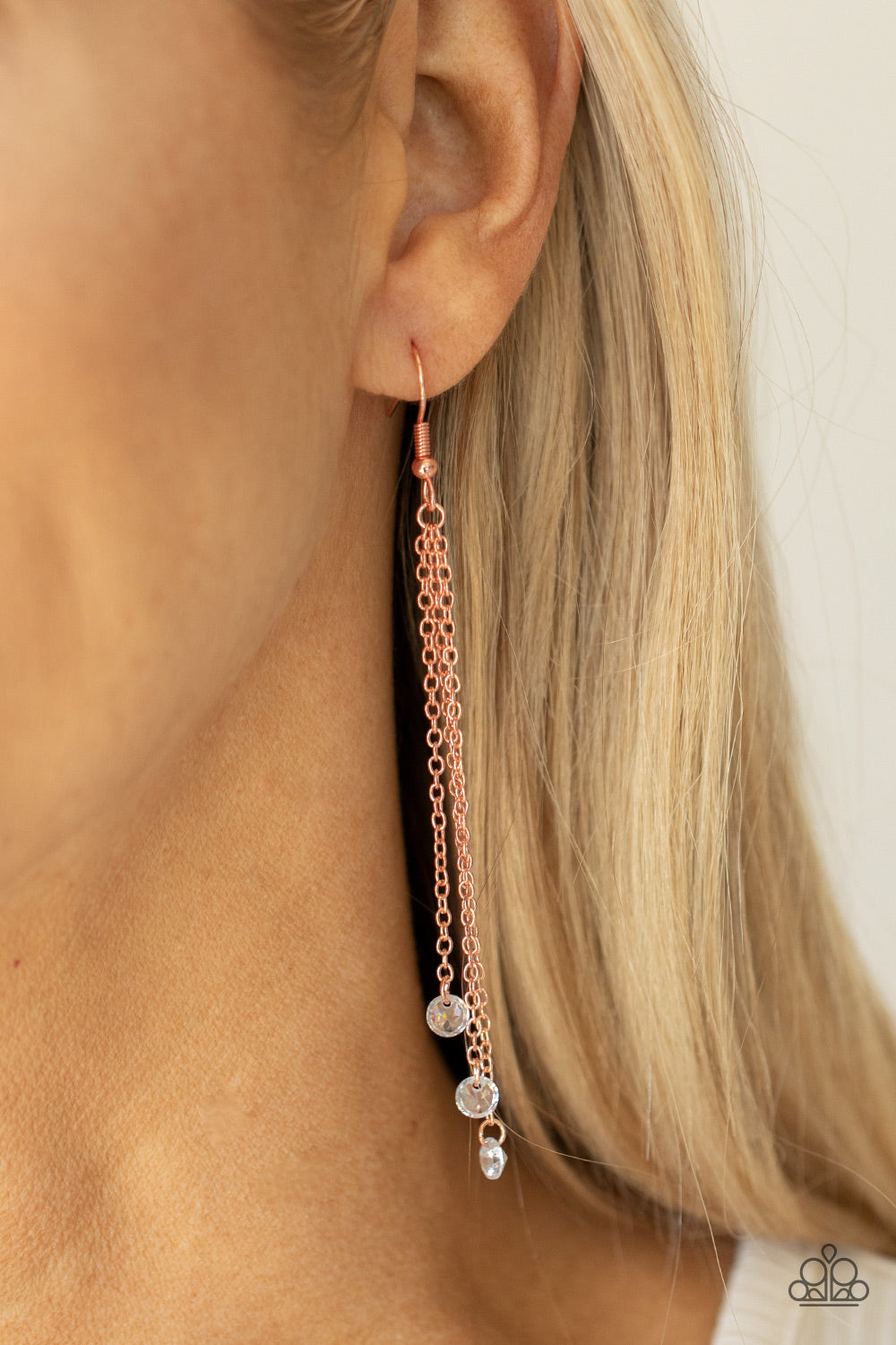 Divine Droplets - White and Copper Earrings- Paparazzi Accessories