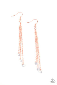 Divine Droplets - White and Copper Earrings- Paparazzi Accessories