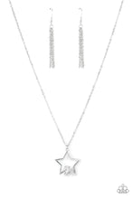 Load image into Gallery viewer, Starry Fireworks - White and Silver Necklace- Paparazzi Accessories