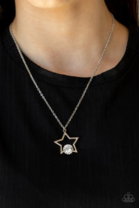 Starry Fireworks - White and Silver Necklace- Paparazzi Accessories