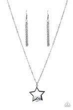 Load image into Gallery viewer, Starry Fireworks - White and Gunmetal Necklace- Paparazzi Accessories