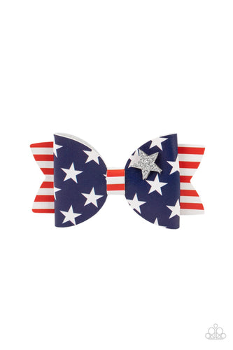 Red, White, and Bows - Multicolored Hair Clip- Paparazzi Accessories