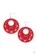 Load image into Gallery viewer, Tropical Reef - Red and Silver  Earrings- Paparazzi Accessories