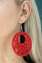 Load image into Gallery viewer, Tropical Reef - Red and Silver  Earrings- Paparazzi Accessories