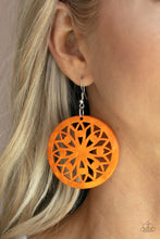 Load image into Gallery viewer, Ocean Canopy - Orange and Silver Earrings- Paparazzi Accessories