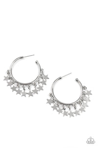 Happy Independence Day - Silver Earrings- Paparazzi Accessories