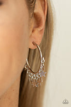 Load image into Gallery viewer, Happy Independence Day - Silver Earrings- Paparazzi Accessories