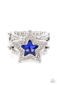 One Nation Under Sparkle - Blue and Silver Ring- Paparazzi Accessories