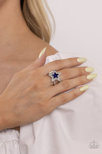 One Nation Under Sparkle - Blue and Silver Ring- Paparazzi Accessories