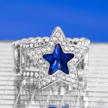 Load image into Gallery viewer, One Nation Under Sparkle - Blue and Silver Ring- Paparazzi Accessories