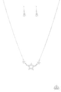 United We Sparkle - White and Silver Necklace- Paparazzi Accessories