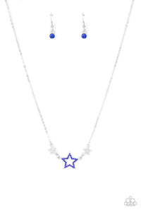 United We Sparkle - Blue and Silver Necklace- Paparazzi Accessories