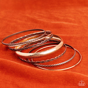 Trophy Texture - Multi-toned Bracelets- Paparazzi Accessories