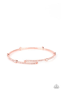 Upgraded Glamour - White and Copper Bracelet- Paparazzi Accessories