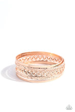 Load image into Gallery viewer, Stockpiled Shimmer - Rose Gold Bracelets- Paparazzi Accessories