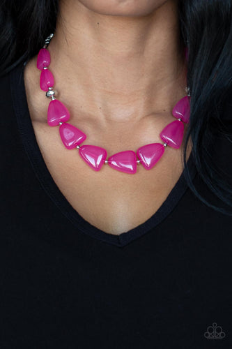 Tenaciously Tangy - Pink and Silver Necklace- Paparazzi Accessories