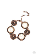 Load image into Gallery viewer, Fredonia Flower Patch - White and Copper Bracelet- Paparazzi Accessories
