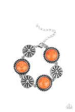 Load image into Gallery viewer, Fredonia Flower Patch - Orange and Silver Bracelet- Paparazzi Accessories