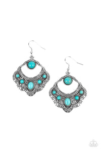 Saguaro Sunset - Blue and Silver Earrings- Paparazzi Accessories