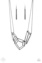 Load image into Gallery viewer, 3-D Drama- Gunmetal Necklace- Paparazzi Accessories