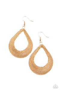 A Hot MESH- Gold Earrings- Paparazzi Accessories