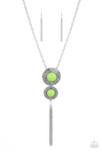 Load image into Gallery viewer, Abstract Artistry- Green and Silver Necklace- Paparazzi Accessories