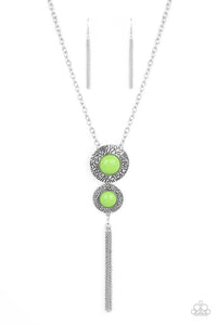 Abstract Artistry- Green and Silver Necklace- Paparazzi Accessories