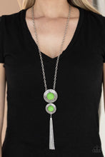 Load image into Gallery viewer, Abstract Artistry- Green and Silver Necklace- Paparazzi Accessories