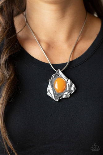 Amazon Amulet- Orange and Silver Necklace- Paparazzi Accessories