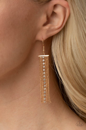 Another Day, Another Drama- White and Gold Earrings- Paparazzi Accessories