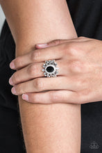 Load image into Gallery viewer, Burn Bright- Black and Silver Ring- Paparazzi Accessories
