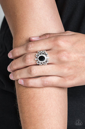 Burn Bright- Black and Silver Ring- Paparazzi Accessories