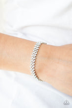 Load image into Gallery viewer, Chicly Candescent- White and Silver Bracelet- Paparazzi Accessories