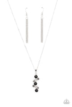 Load image into Gallery viewer, Classically Clustered- Black and Silver Necklace- Paparazzi Accessories