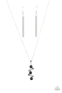 Classically Clustered- Black and Silver Necklace- Paparazzi Accessories