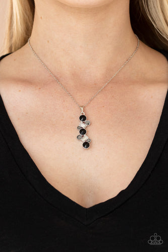 Classically Clustered- Black and Silver Necklace- Paparazzi Accessories