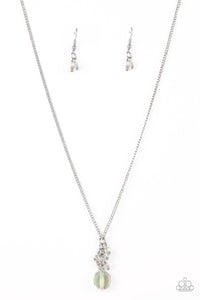 Clustered Candescence- White and Silver Necklace- Paparazzi Accessories