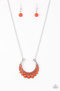 Count To ZEN- Orange and Silver Necklace- Paparazzi Accessories
