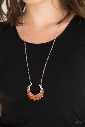 Count To ZEN- Orange and Silver Necklace- Paparazzi Accessories