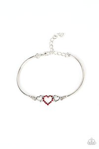 Cupids Confessions- Red and Silver Bracelet- Paparazzi Accessories