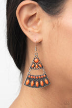 Load image into Gallery viewer, Desert Fiesta- Orange and Silver Earrings- Paparazzi Accessories