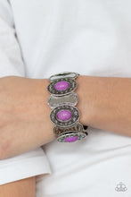 Load image into Gallery viewer, Desert Relic- Purple and Silver Bracelet- Paparazzi Accessories