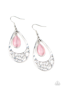 DEW You Feel Me- Pink and Silver Earrings- Paparazzi Accessories